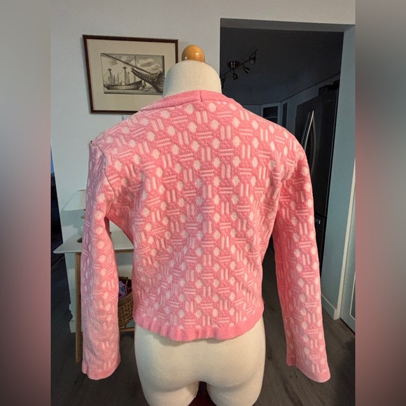 Maje Moadina Cropped Jacquard Cardigan. Size S - Picture 6 of 11